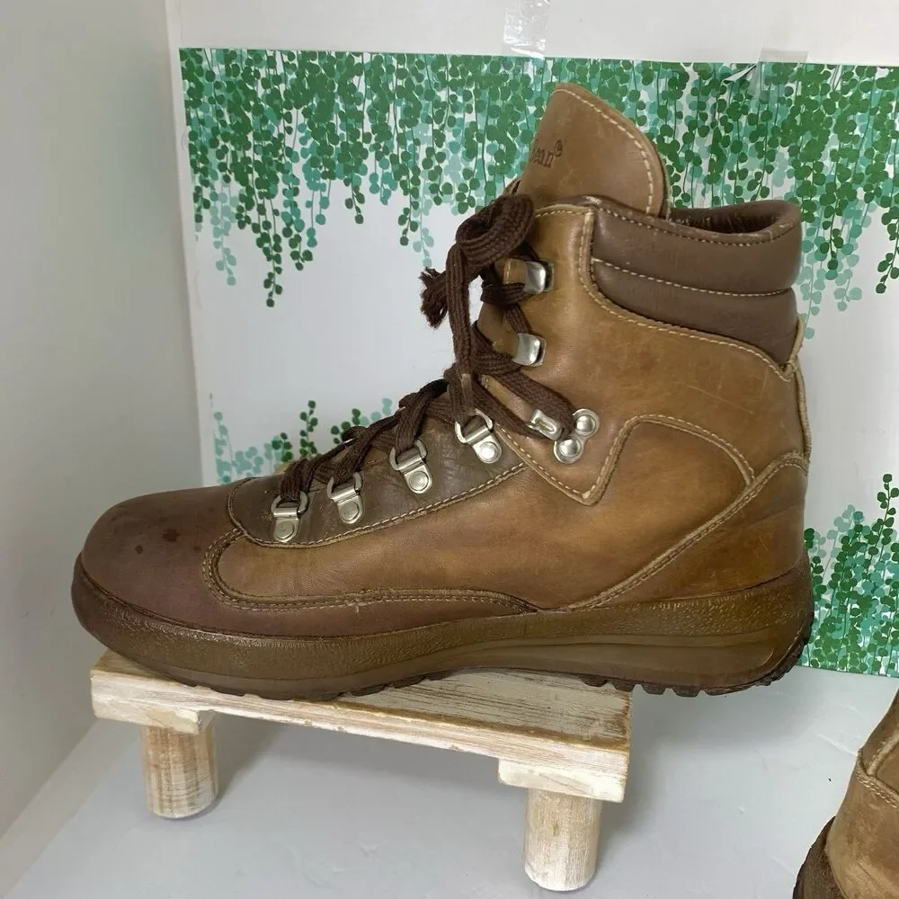 L. L. Bean Vintage Cowhide Leather Hiking Gore-Tex Boots Size 8.5 Mens